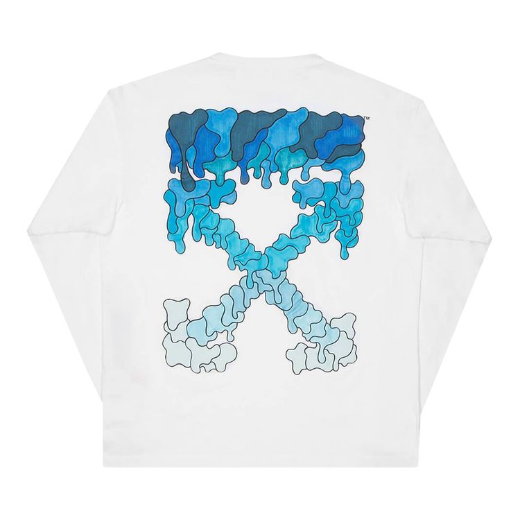 Off White Blue Marker Double Sleeve Tee WhiteBlue