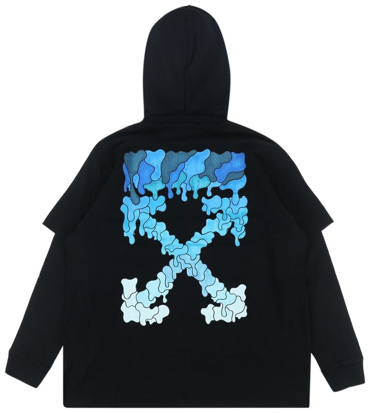 Off White Blue Marker Double Sleeve Tee BlackBlue