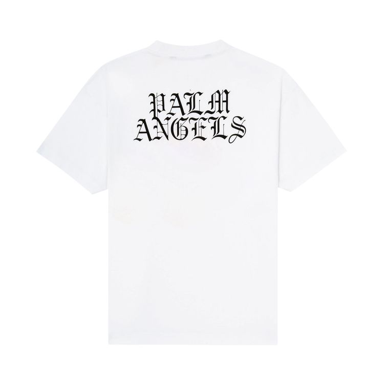 Palm Angels Burning Head Short Sleeve T Shirt WhiteYellow