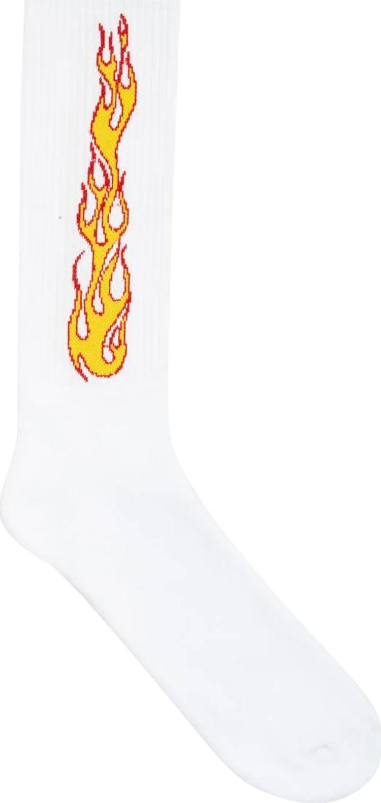 Palm Angels White Flames Socks 'White/Orange'