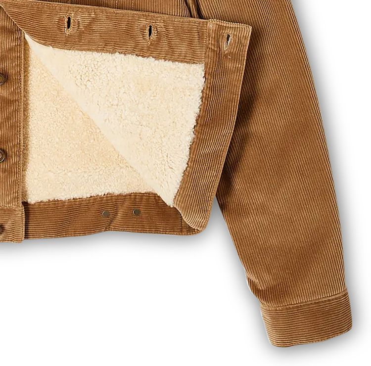 Saint Laurent Jacket With Shearling Collar Caramel
