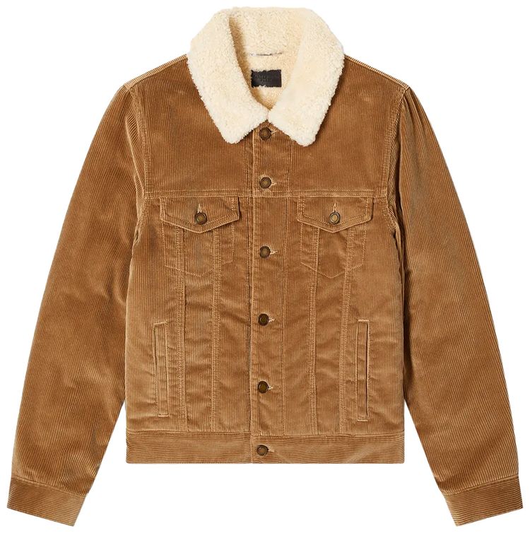 Saint Laurent Jacket With Shearling Collar Caramel