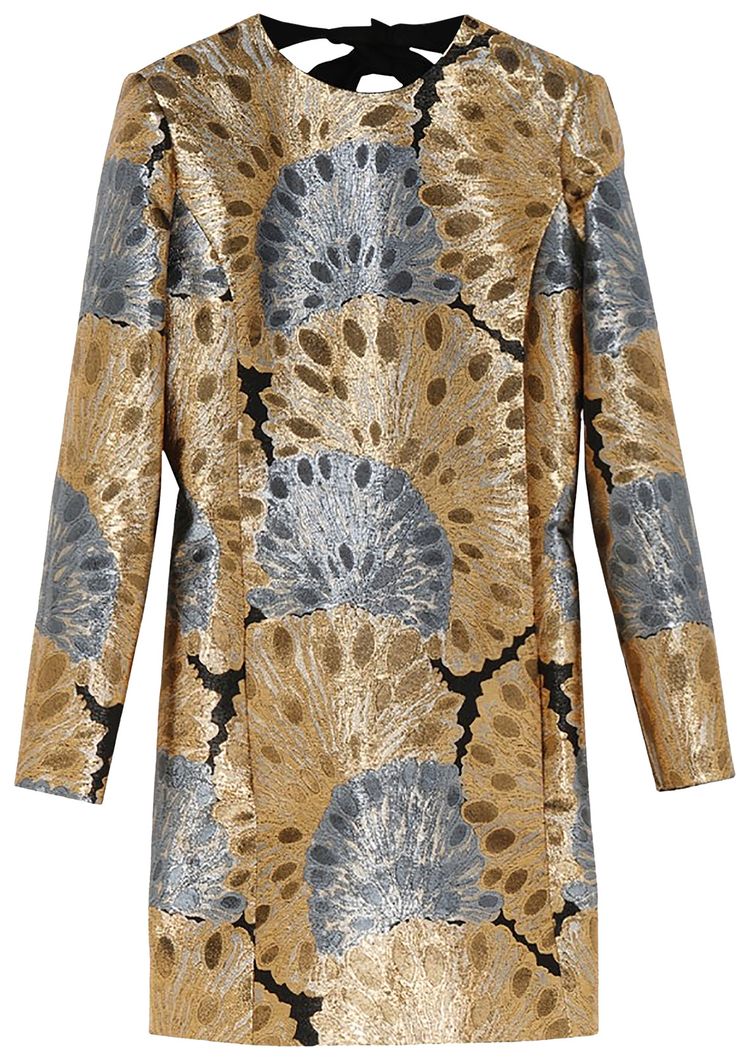 Saint Laurent Brocade Mini Dress NoirMetal