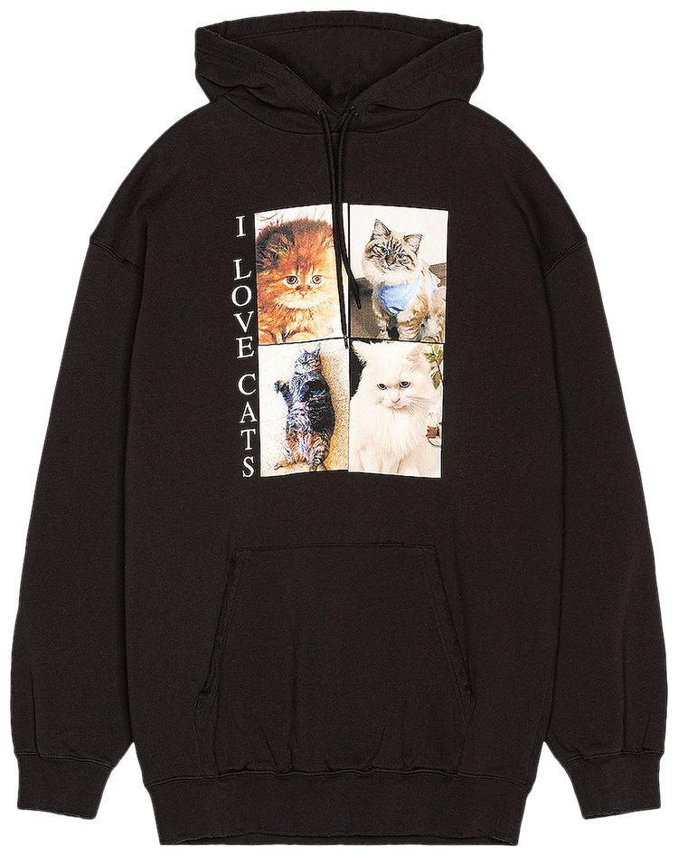 Balenciaga I Love Cats Hoodie Black