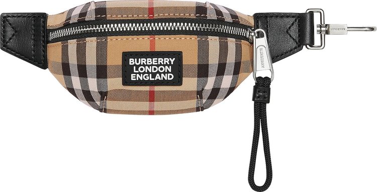 Burberry Vintage Check And Leather Bum Bag Charm 'Archive Beige'