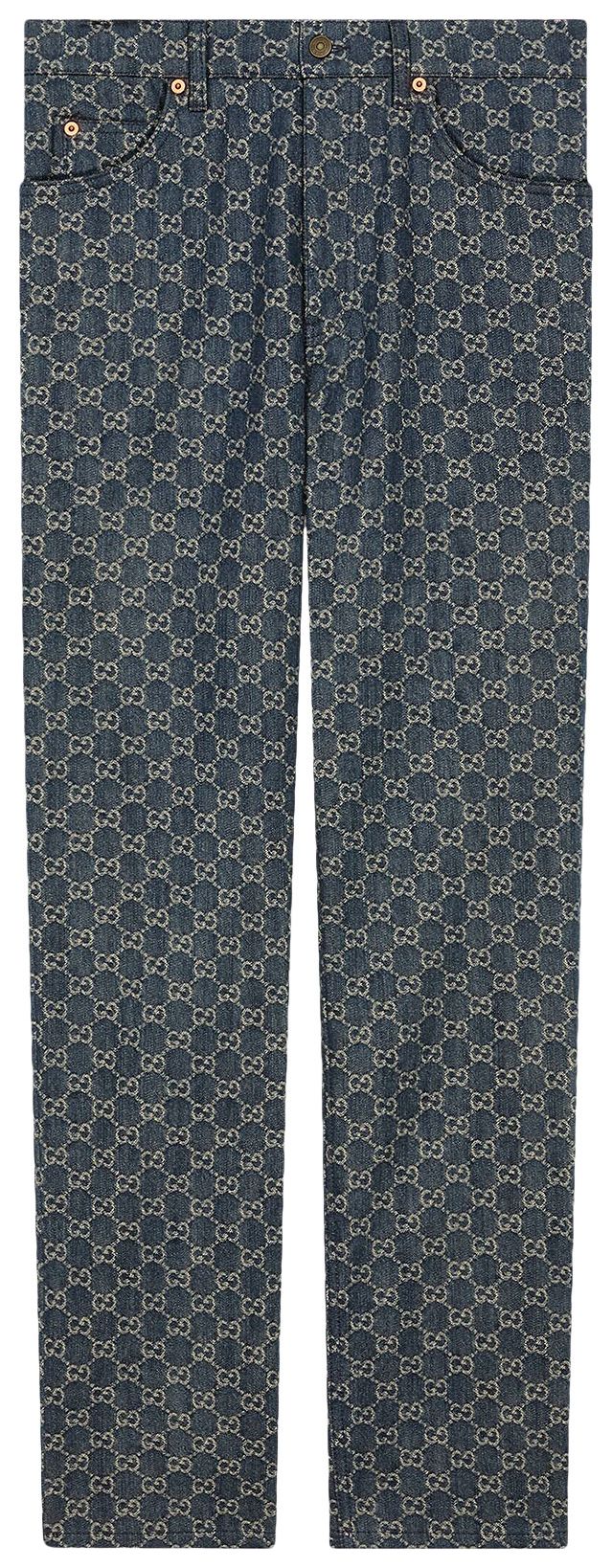 Gucci Eco Washed GG Denim Pant Dark BlueIvory
