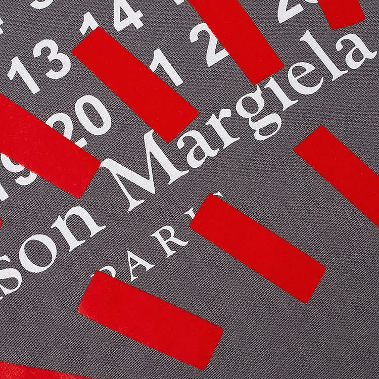 Maison Margiela Tape Print Oversized Hoodie Storm Grey