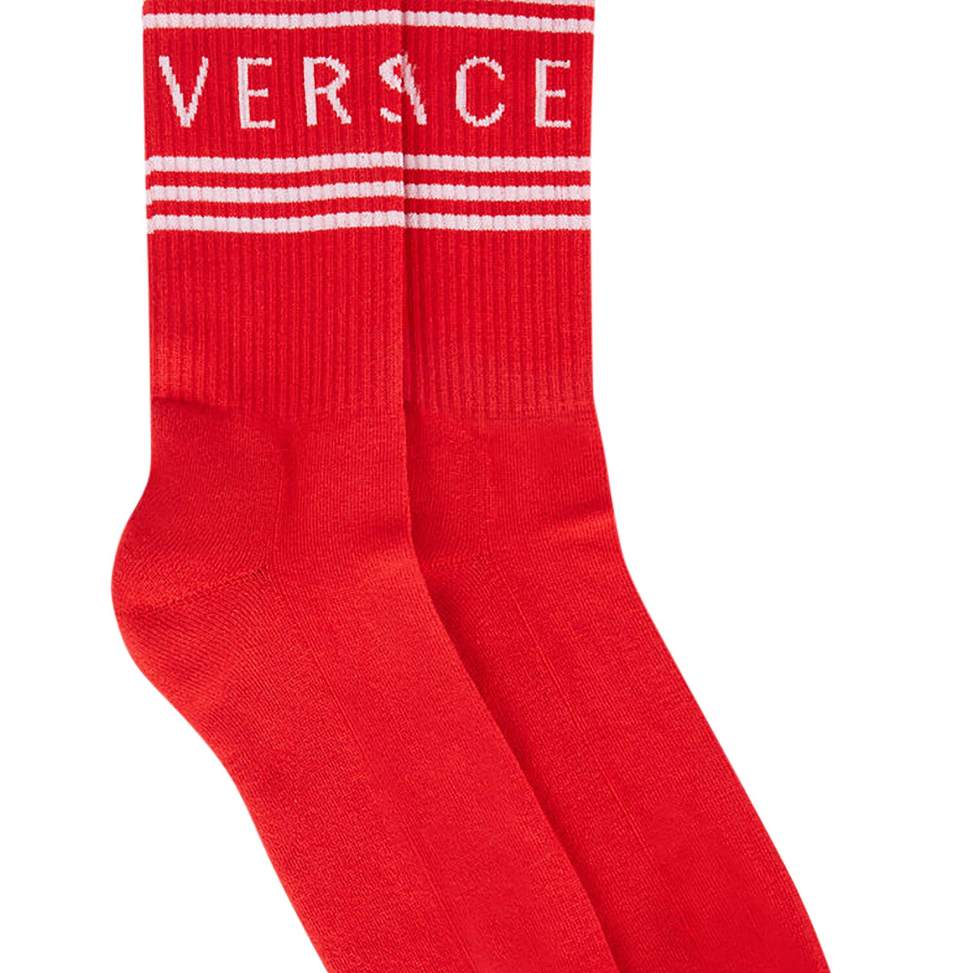 Buy Versace 1990s Vintage Logo Socks 'Red' - ICZ0003 IK0203