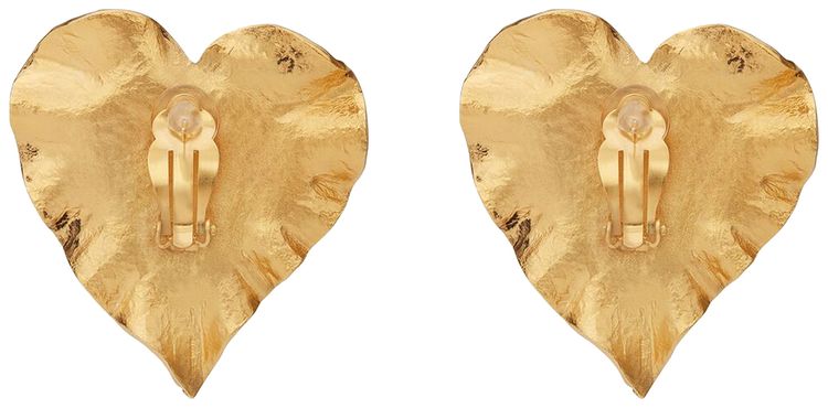 Saint Laurent Heritage Radiating Heart Earrings Gold