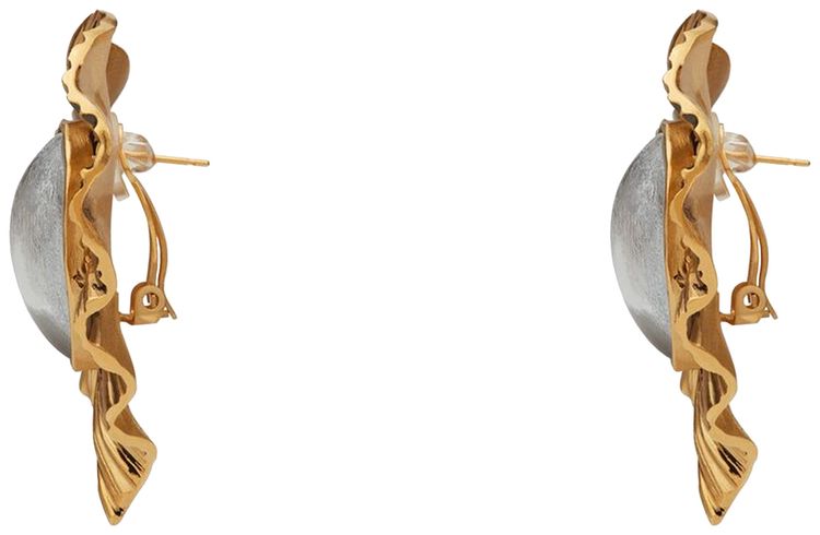 Saint Laurent Heritage Radiating Heart Earrings Gold