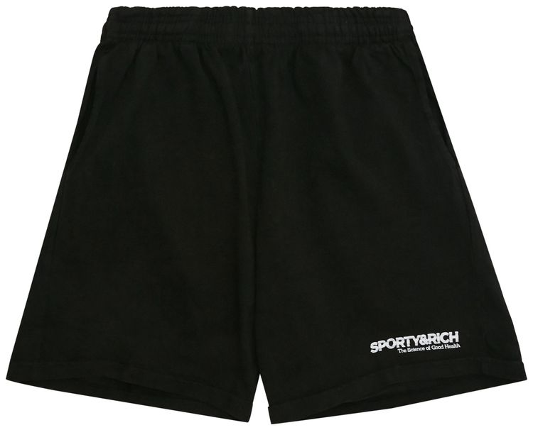 Sporty  Rich Science Of Good Health Shorts BlackWhite