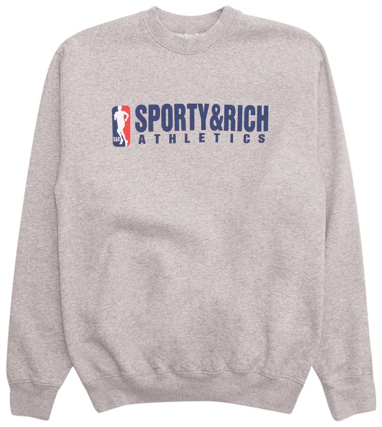 Sporty  Rich Team Logo Crewneck Heather Grey