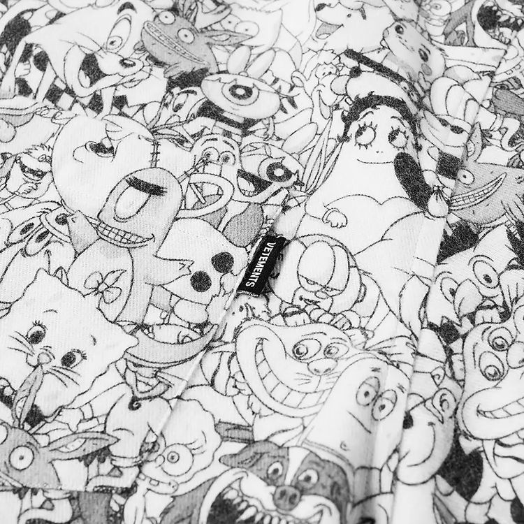 Vetements Cartoon Mania Flannel Shirt BlackWhite