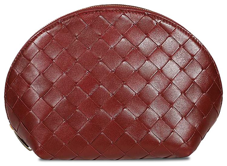 Bottega Veneta Large Intrecciato Cosmetic Case BordeauxGold