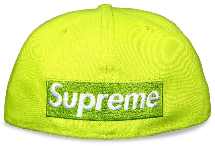Supreme x New Era Reverse Box Logo Hat Bright Yellow