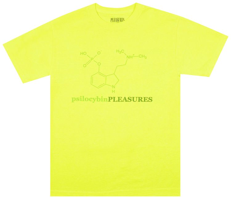 Pleasures Psilocybin T Shirt Safety Green