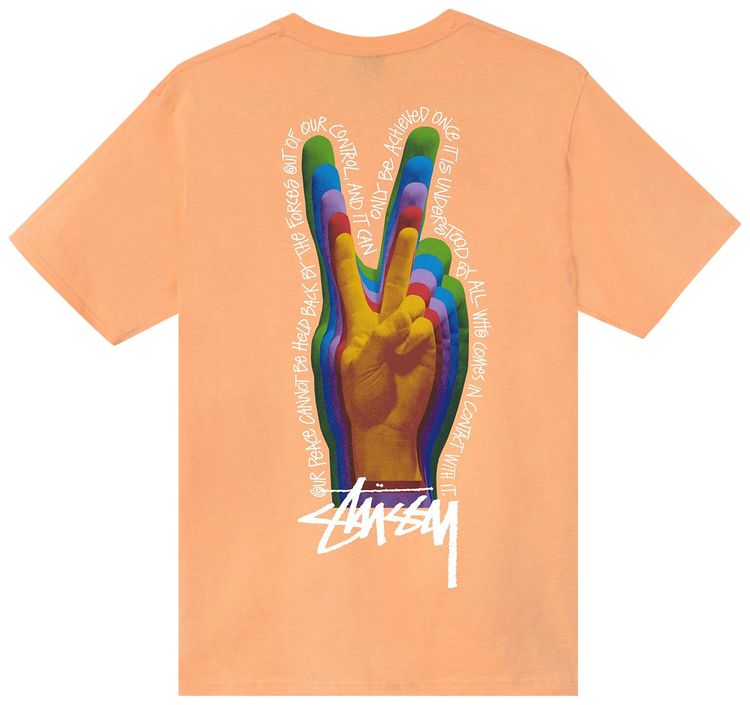 Stussy Peace Sign T Shirt Peach