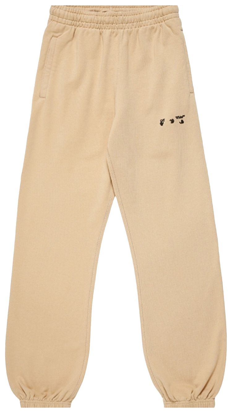 Off White Logo Sweatpants SandBlack