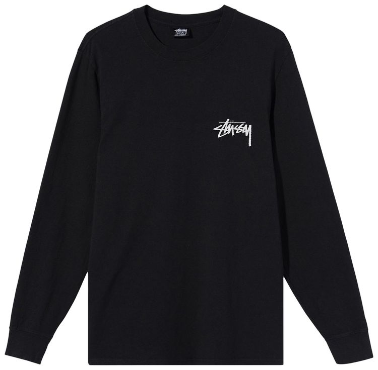 Stussy Spring Weeds Pigment Dyed Long Sleeve Tee Black