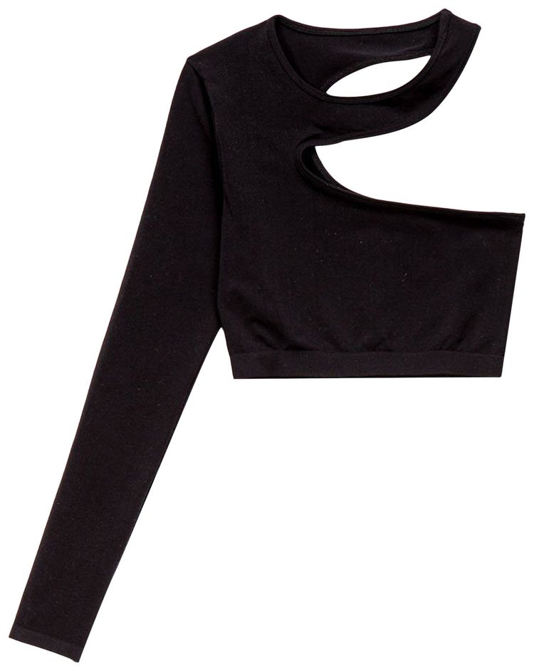 Helmut Lang Seamless Jersey Cutout Top Black