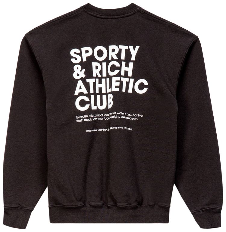 Sporty  Rich Exercise Often Crew Black