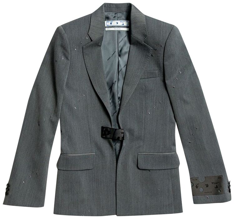 Off White Industrial Belt Blazer Grey