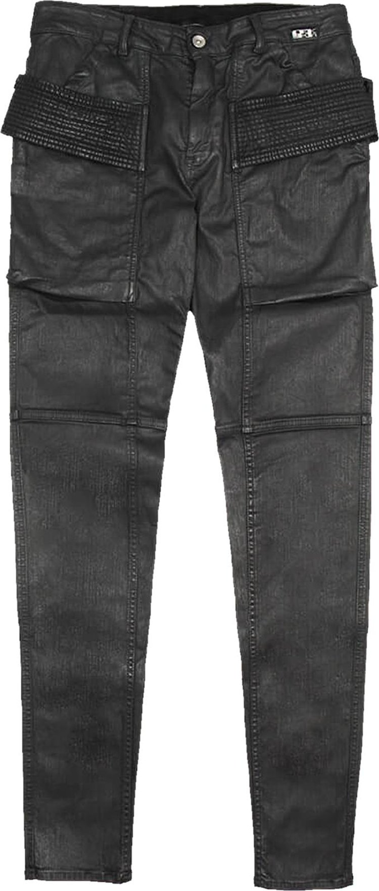 Rick Owens DRKSHDW Easy Creatch Cut Wax Denim Black Wax