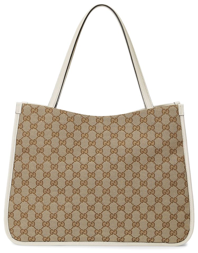 Gucci Horsebit 1955 Medium Tote Bag Original GGWhite