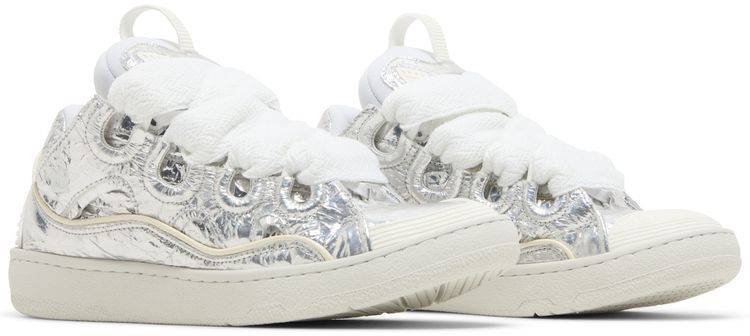 Lanvin Wmns Curb Sneakers Crinkled Metallic Leather