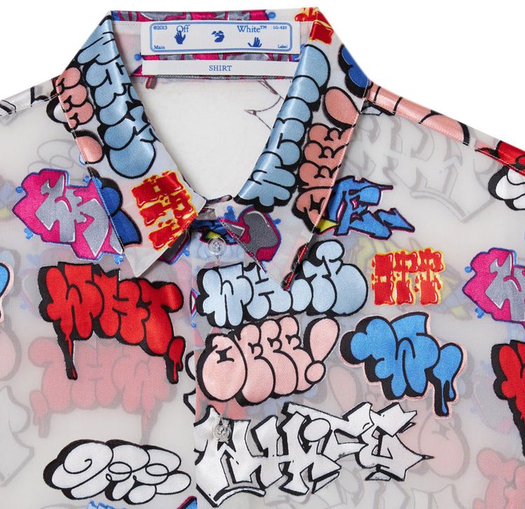 Off White Graffiti Logo Slim Fit Shirt Multicolor