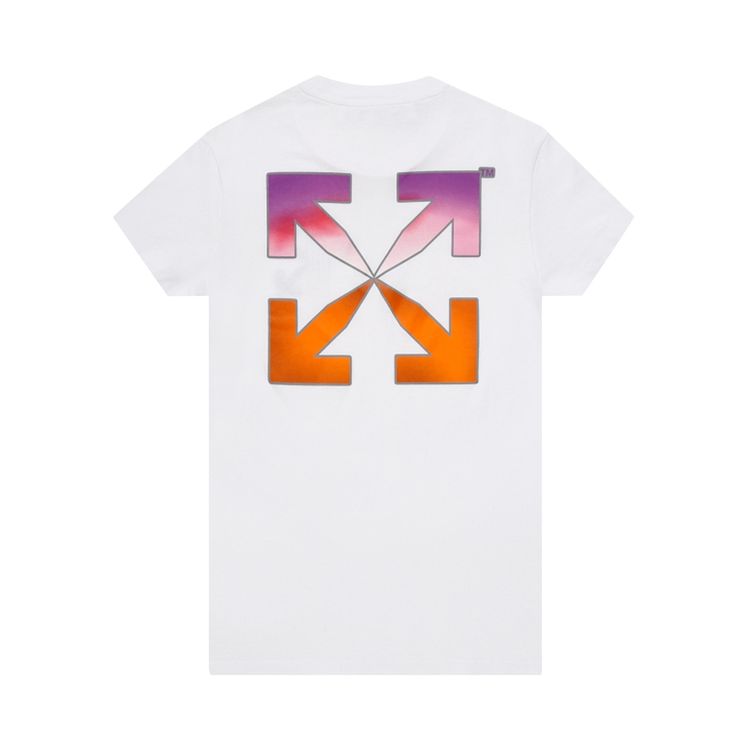 Off White Gradient Short Sleeve T Shirt White Multicolor