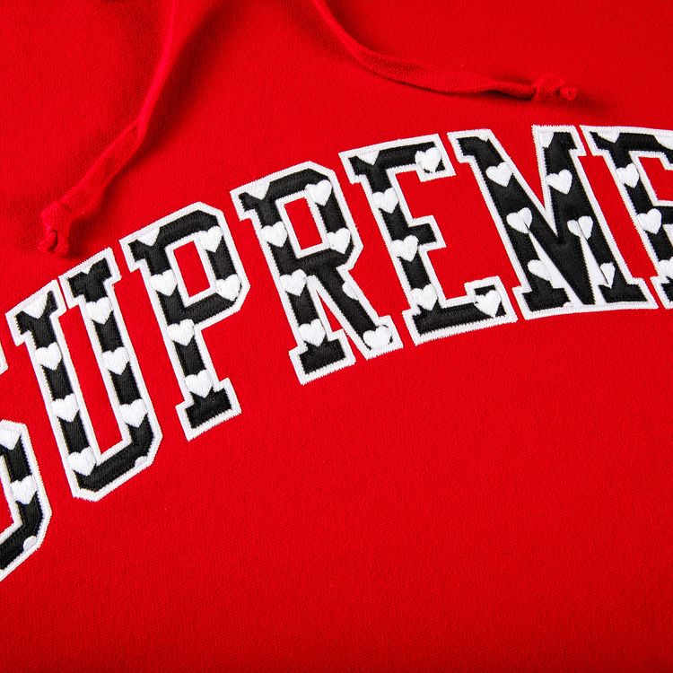 Supreme Hearts Arc Hooded Sweatshirt Red