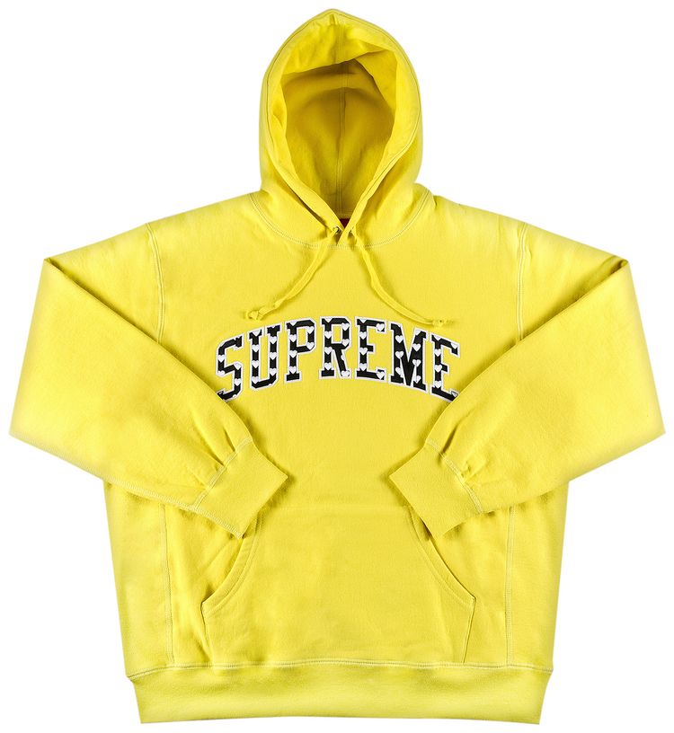 Supreme Hearts Arc Hooded Sweatshirt Light Lemon