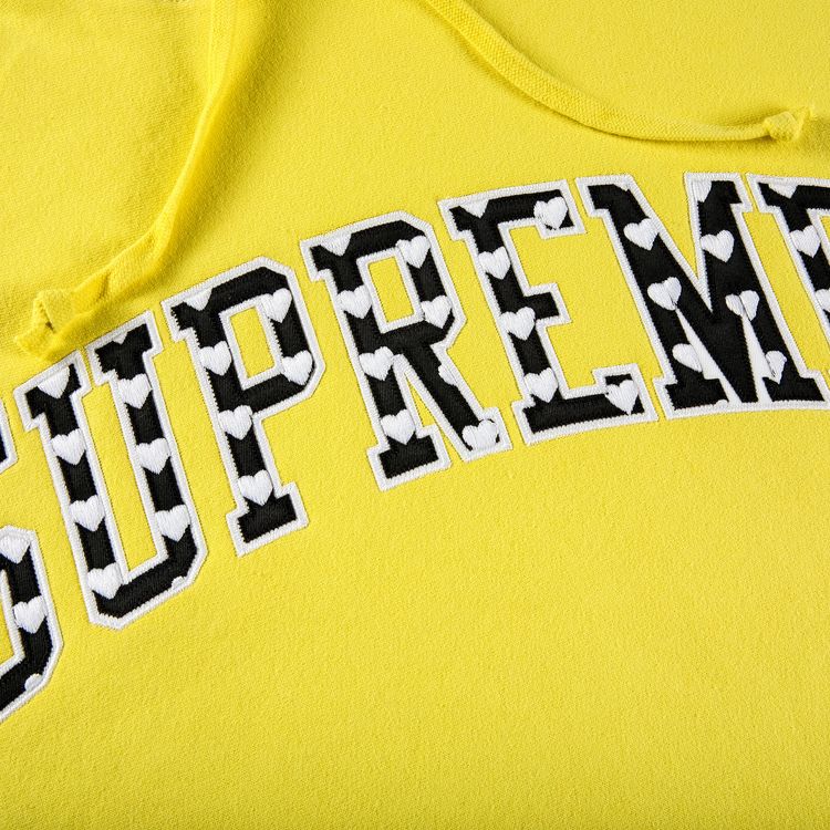 Supreme Hearts Arc Hooded Sweatshirt Light Lemon
