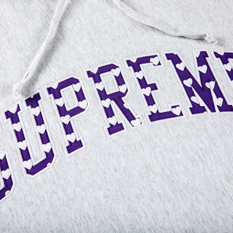 Supreme Hearts Arc Hooded Sweatshirt Ash Grey
