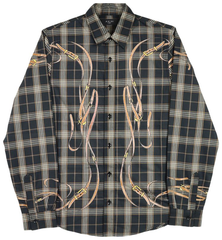 Amiri Falcon Belt Flannel Black