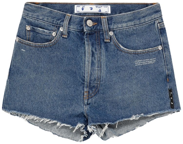 Off White Denim Shorts Blue