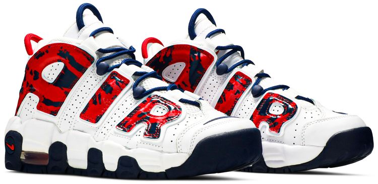 Nike Air More Uptempo GS Red Navy Camo