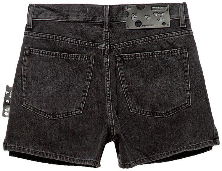 Off White Denim Shorts Dark Grey