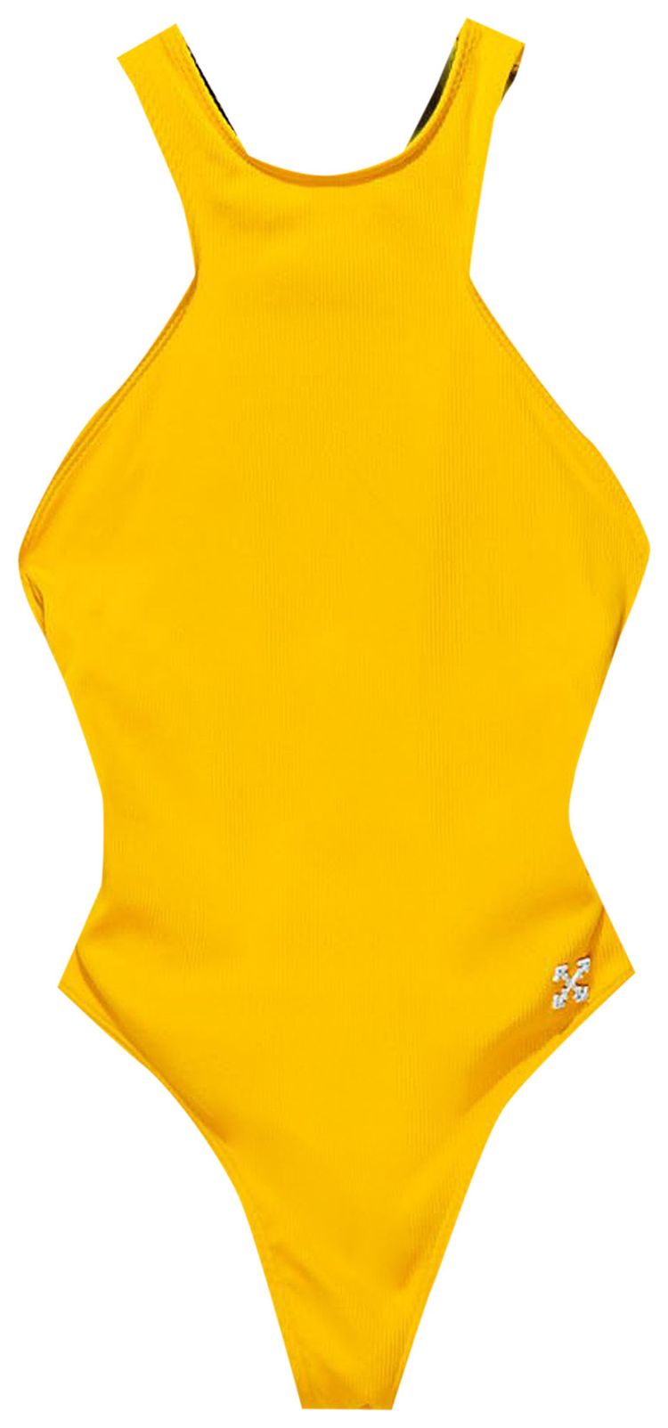 Off White Logo Swimsuit Lemon Yellow