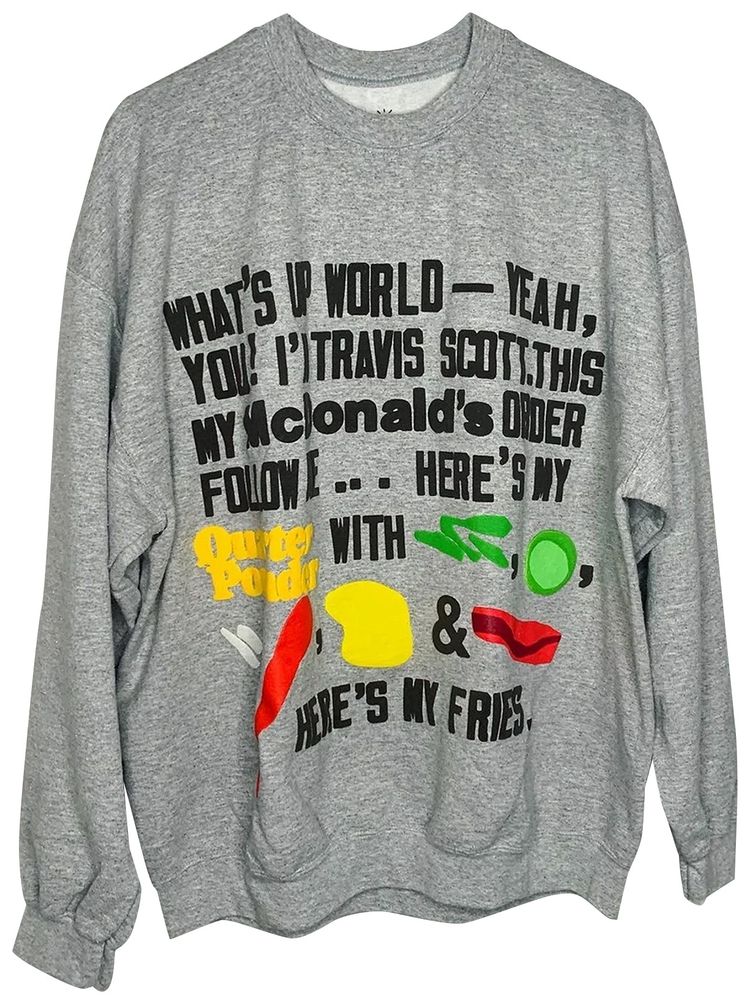 Cactus Jack by Travis Scott x Cactus Plant Flea Market Script Crewneck Sweatshirt Sport Grey