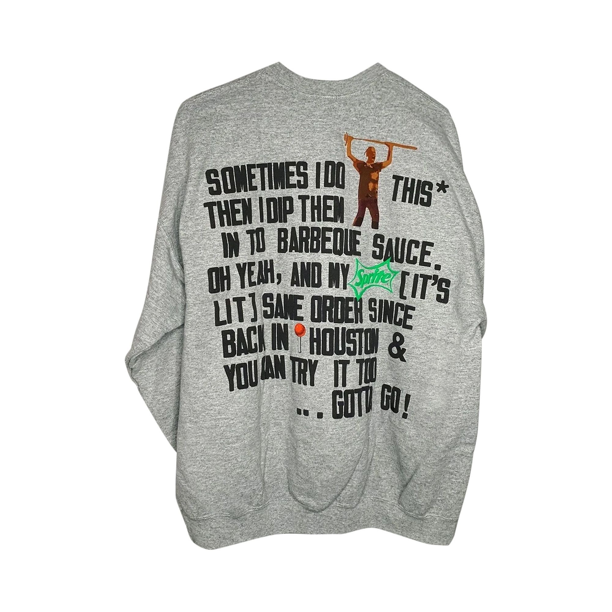 Size xl Cactus Jack by Travis Scott x Cactus Plant Flea Market Script  Crewneck Sweatshirt 'Sport Grey'