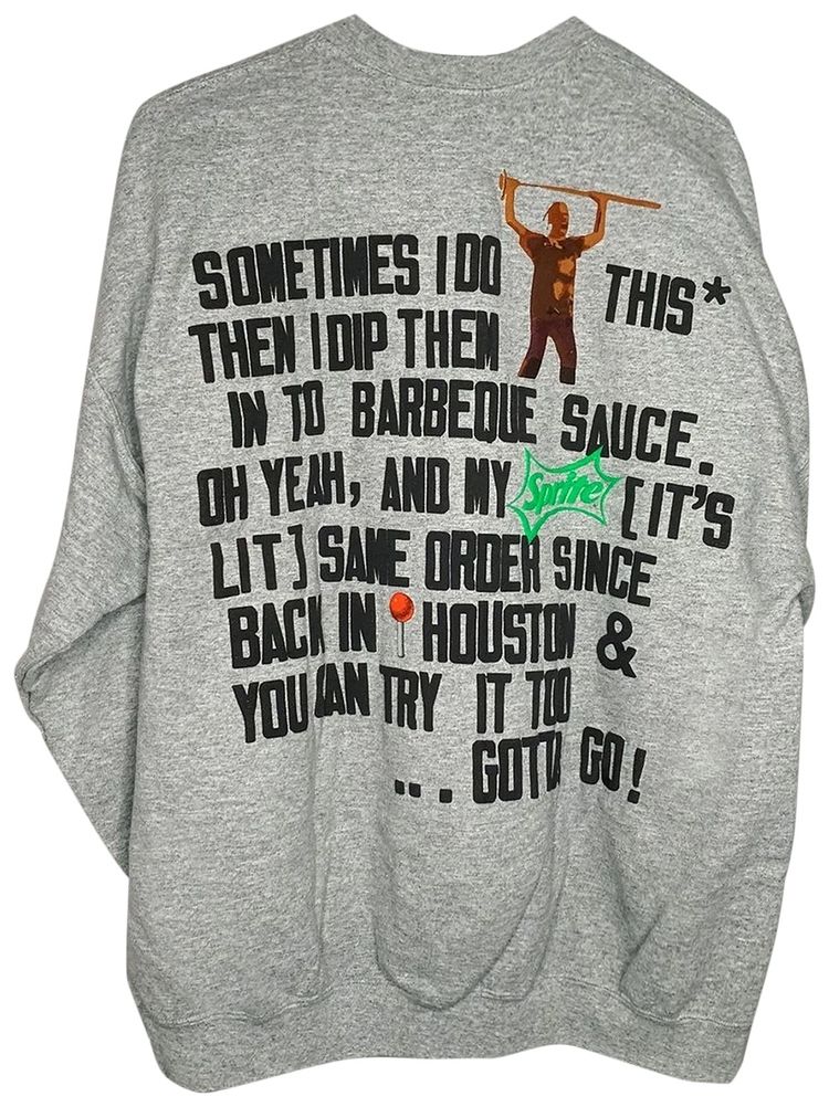 Cactus Jack by Travis Scott x Cactus Plant Flea Market Script Crewneck Sweatshirt Sport Grey