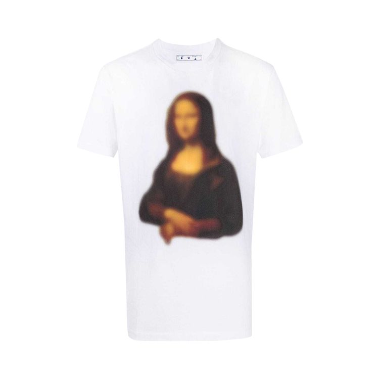 Off White Blurred Mona Lisa Short Sleeve Slim Tee White