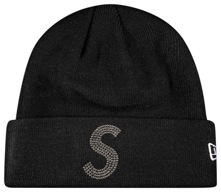 Supreme x New Era x Swarovski S Logo Beanie Black