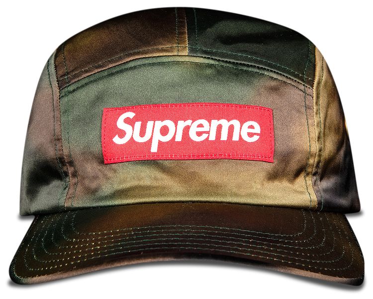 Supreme Washed Satin Camo Camp Cap Woodland Camo
