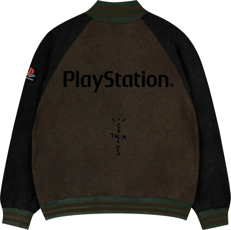 Cactus Jack by Travis Scott x PlayStation Crew Varsity Jacket Brown