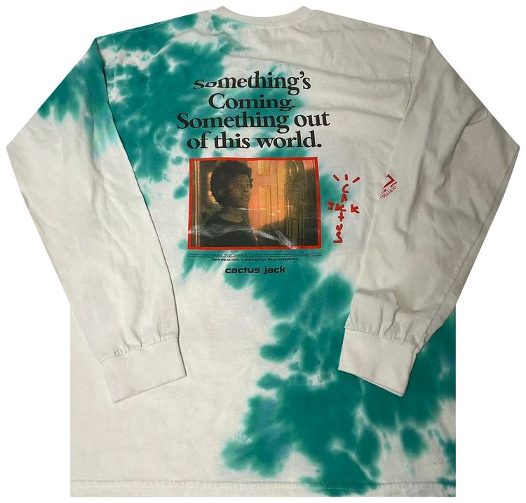 Cactus Jack by Travis Scott Somethings Coming II Long Sleeve T Shirt White Bleach