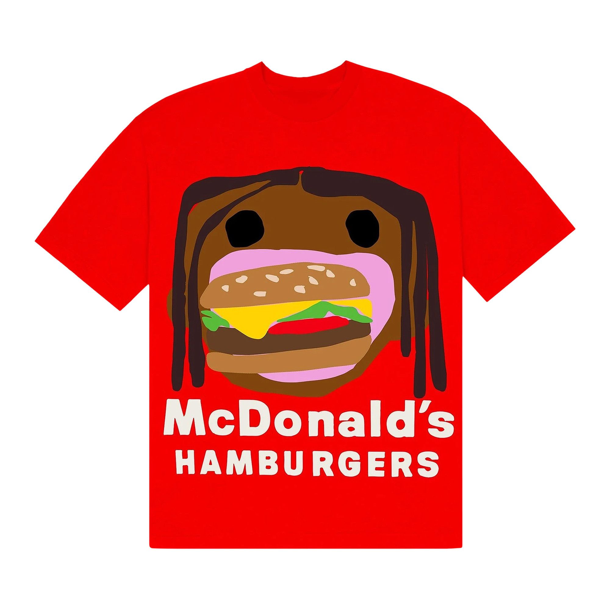 Size xxl Cactus Jack by Travis Scott x Cactus Plant Flea Market Burger Mouth T Shirt Red
