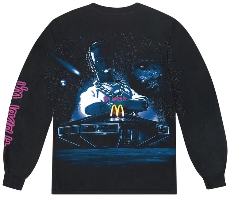 Cactus Jack by Travis Scott x McDonalds Action Figure Space Long Sleeve T Shirt Black